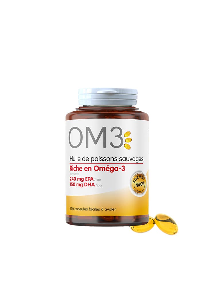 OM3 Huile de Poisson Riche en Oméga 3 120 Capsules