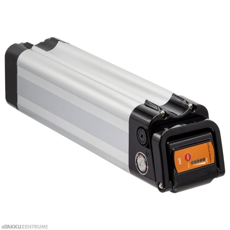 Batterie vélo électrique Maratron "Silver Fish" XH259 - 25,9V / 12Ah - argent - tube de selle