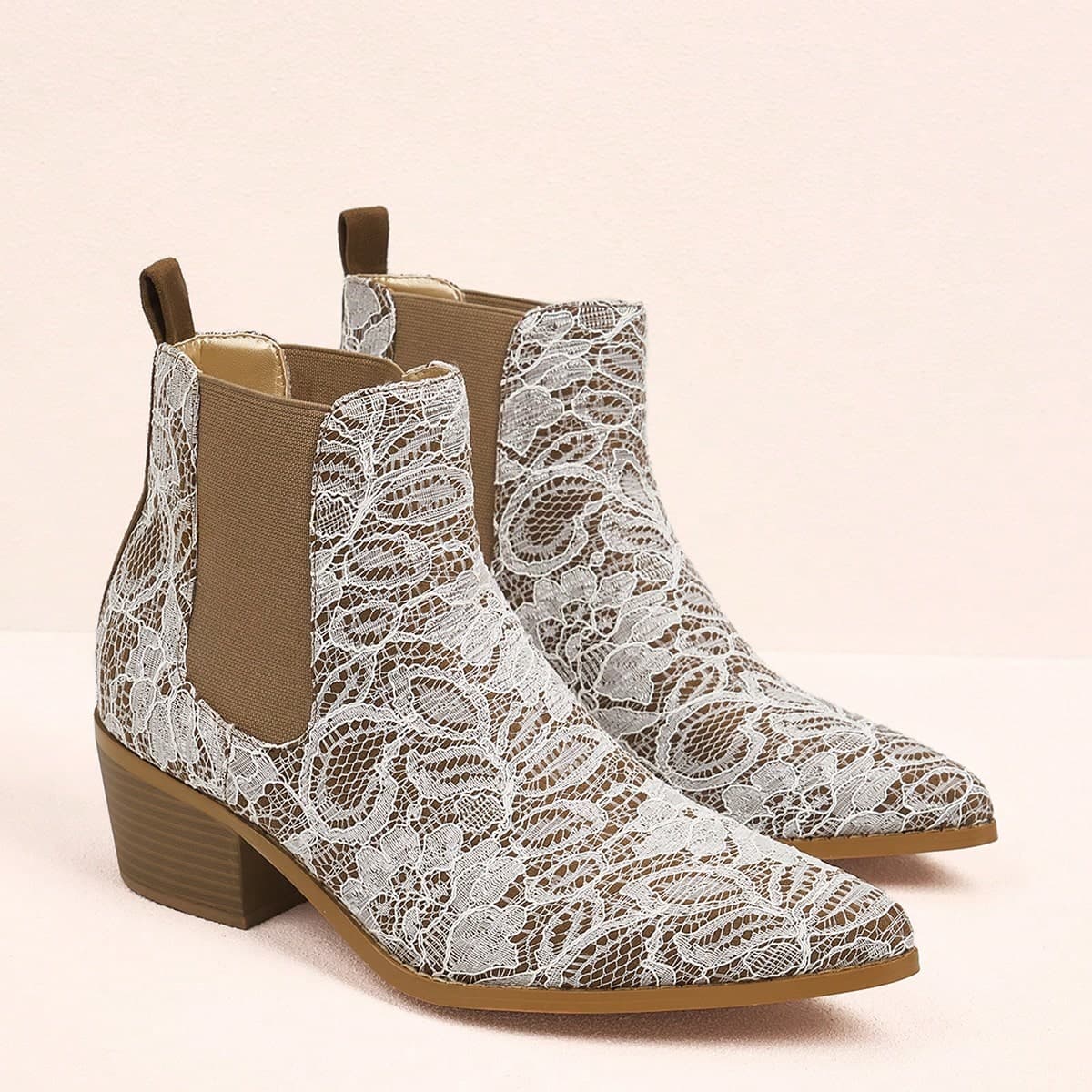 Bottes De Cheville En Dentelle Pour Femmes, Bottes Chelsea Classiques Élégantes